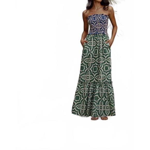 NEW MISA LOS ANGELES sanya maxi dress in mosaic tile mix